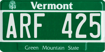 VT license plate ARF425