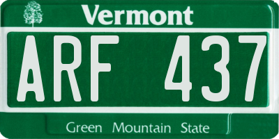VT license plate ARF437