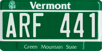 VT license plate ARF441