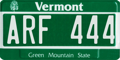 VT license plate ARF444
