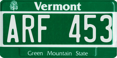 VT license plate ARF453