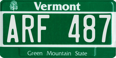 VT license plate ARF487
