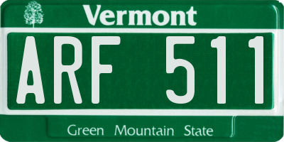 VT license plate ARF511
