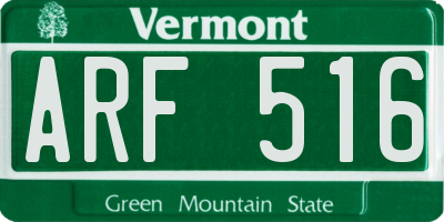VT license plate ARF516