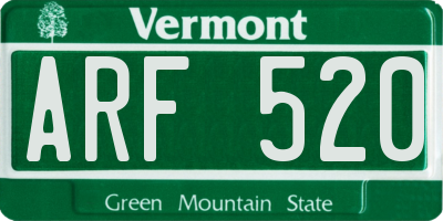 VT license plate ARF520