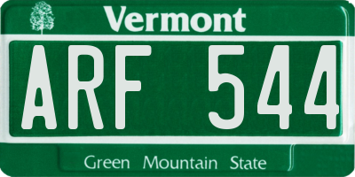 VT license plate ARF544