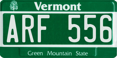 VT license plate ARF556
