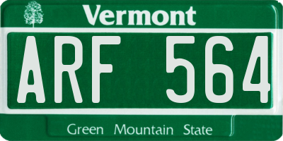 VT license plate ARF564