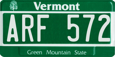 VT license plate ARF572