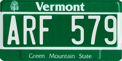 VT license plate ARF579