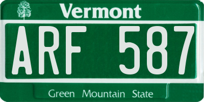 VT license plate ARF587