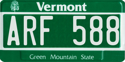 VT license plate ARF588