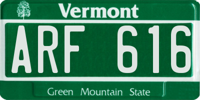 VT license plate ARF616