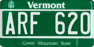 VT license plate ARF620