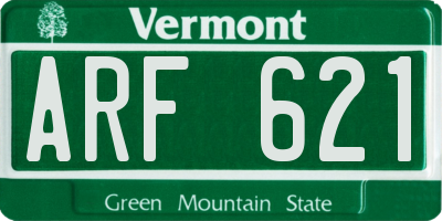 VT license plate ARF621