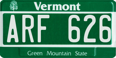 VT license plate ARF626