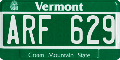 VT license plate ARF629