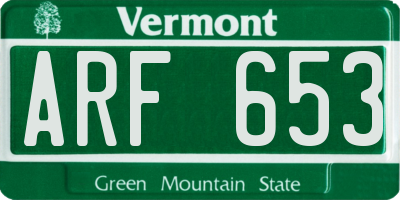 VT license plate ARF653
