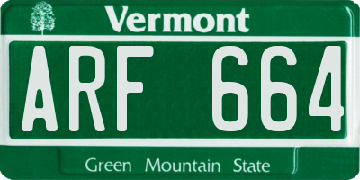 VT license plate ARF664