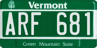 VT license plate ARF681