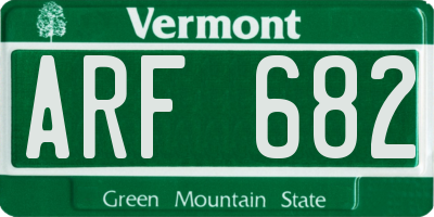 VT license plate ARF682