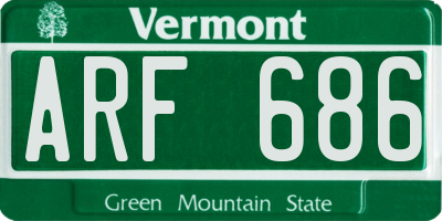 VT license plate ARF686