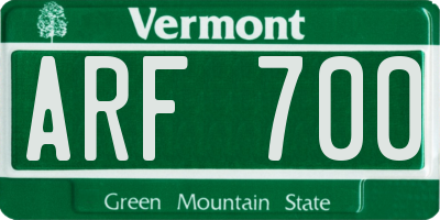 VT license plate ARF700