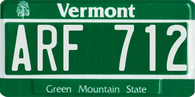 VT license plate ARF712