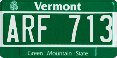 VT license plate ARF713