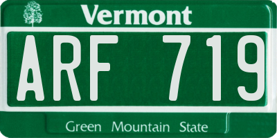 VT license plate ARF719