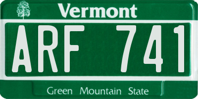 VT license plate ARF741