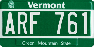 VT license plate ARF761
