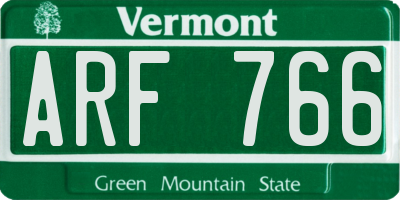 VT license plate ARF766