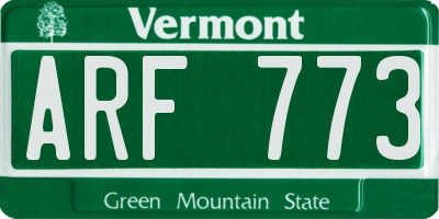 VT license plate ARF773