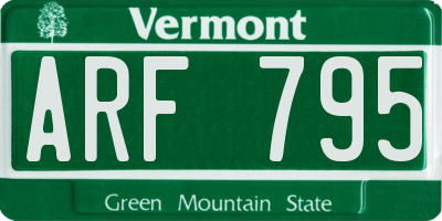 VT license plate ARF795