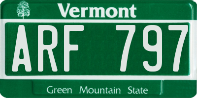 VT license plate ARF797