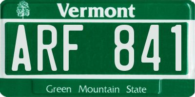 VT license plate ARF841