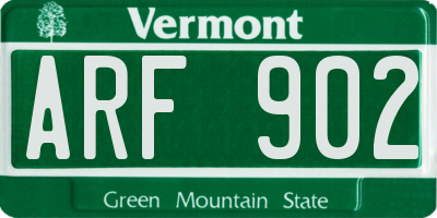 VT license plate ARF902