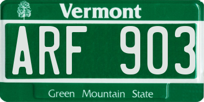 VT license plate ARF903