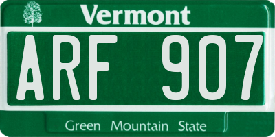 VT license plate ARF907