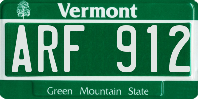 VT license plate ARF912