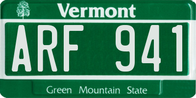 VT license plate ARF941