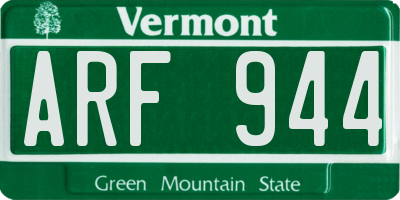 VT license plate ARF944