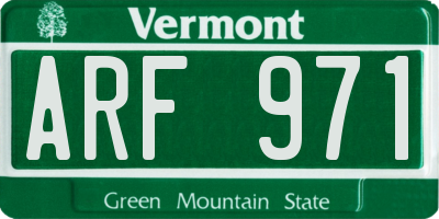 VT license plate ARF971