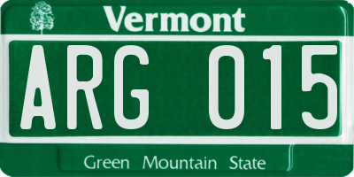 VT license plate ARG015