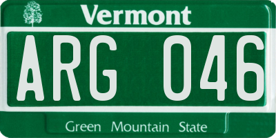 VT license plate ARG046