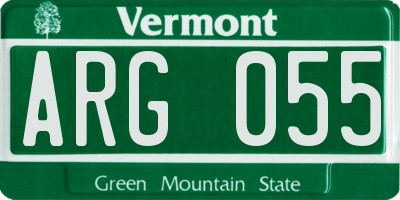 VT license plate ARG055