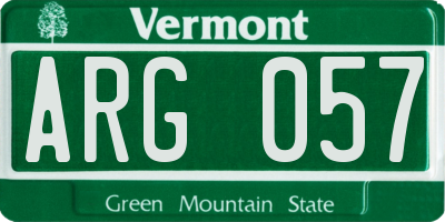 VT license plate ARG057
