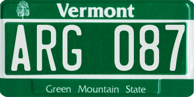 VT license plate ARG087
