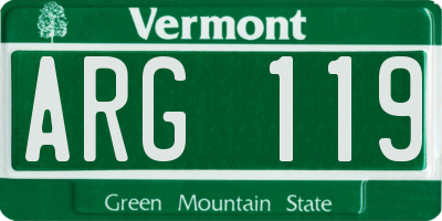 VT license plate ARG119